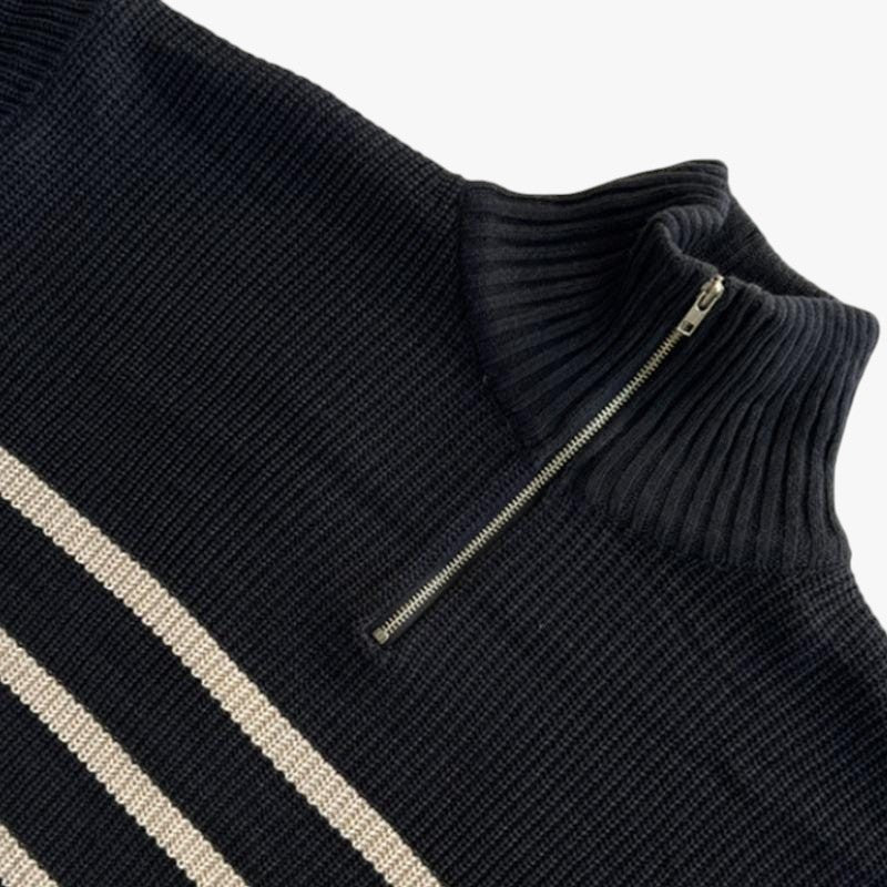 Harrison – Herre Half-Zip Striktrøje med Striber