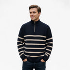 Harrison – Herre Half-Zip Striktrøje med Striber