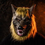 FangWulf – Halloween Ulvemaske i Latex med Pelsdetaljer