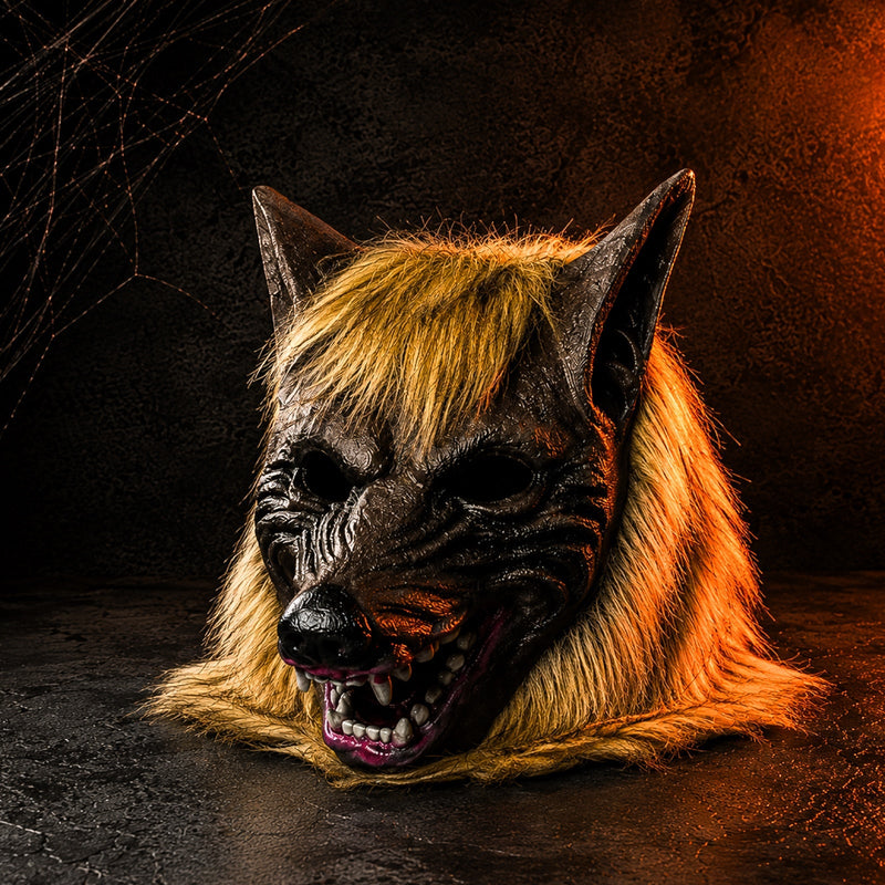 FangWulf – Halloween Ulvemaske i Latex med Pelsdetaljer