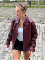 Luvienna - Elegant Damejakke i Læderlook