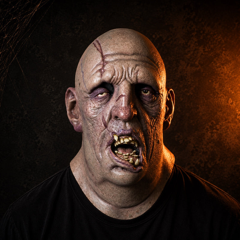GraveFace – Halloween Zombiemaske i Latex med Detaljeret Ansigt