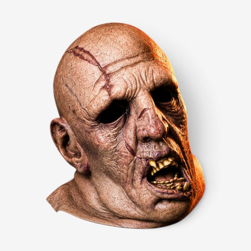 GraveFace – Halloween Zombiemaske i Latex med Detaljeret Ansigt Khaki
