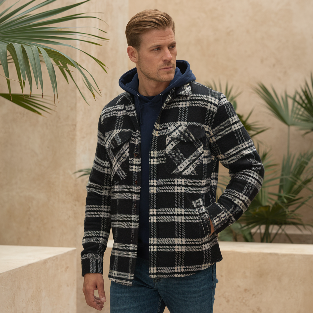 Oakridge – Herre Flannelskjorte med Hætte Gul