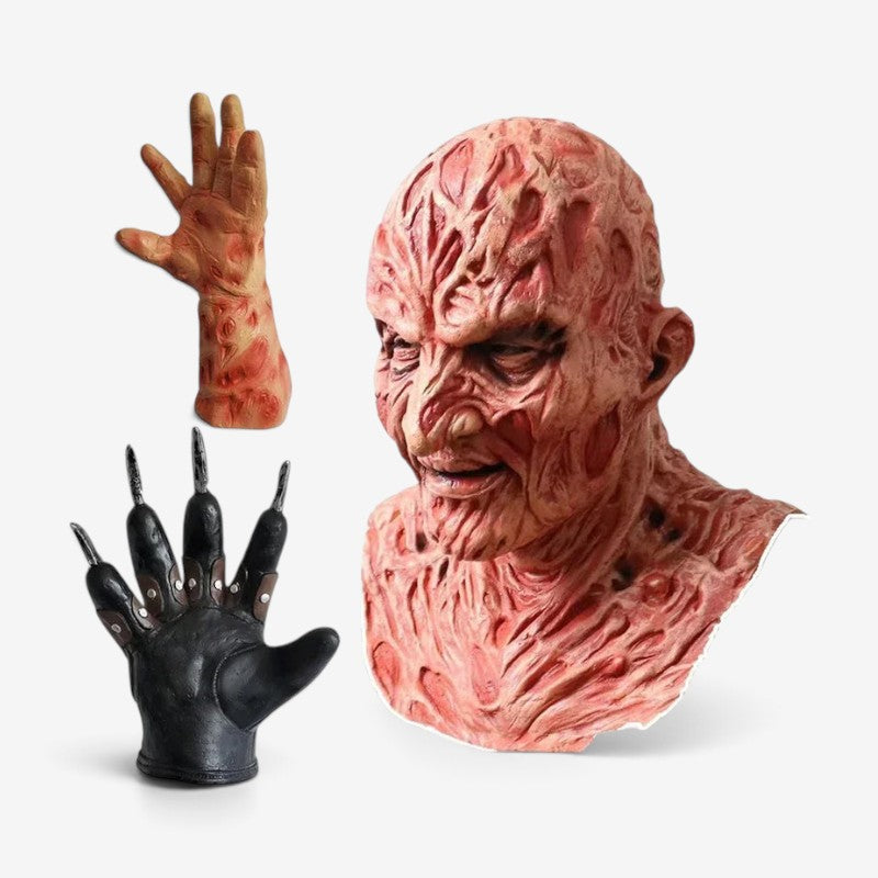 BurnShade – Halloween Horrormaske med Brændt Design Komplet Sæt