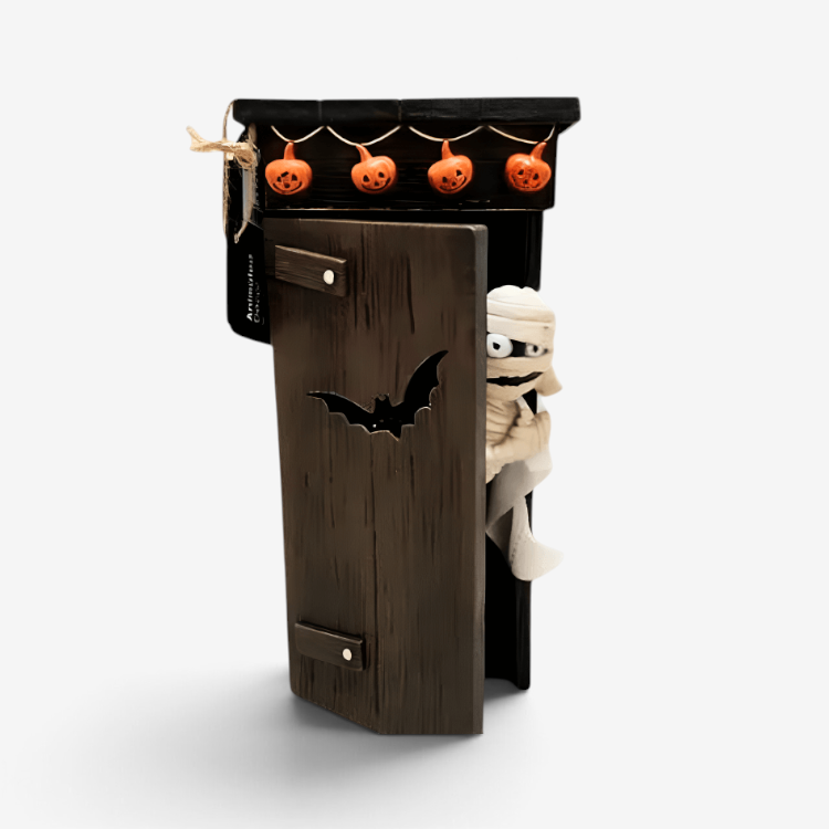 MummyMotion – Animeret Halloween Mumie med Lyd og Bevægelse Hvid