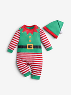 Elvina – Baby Elf Romper med Matchende Hat Grøn Én Størrelse