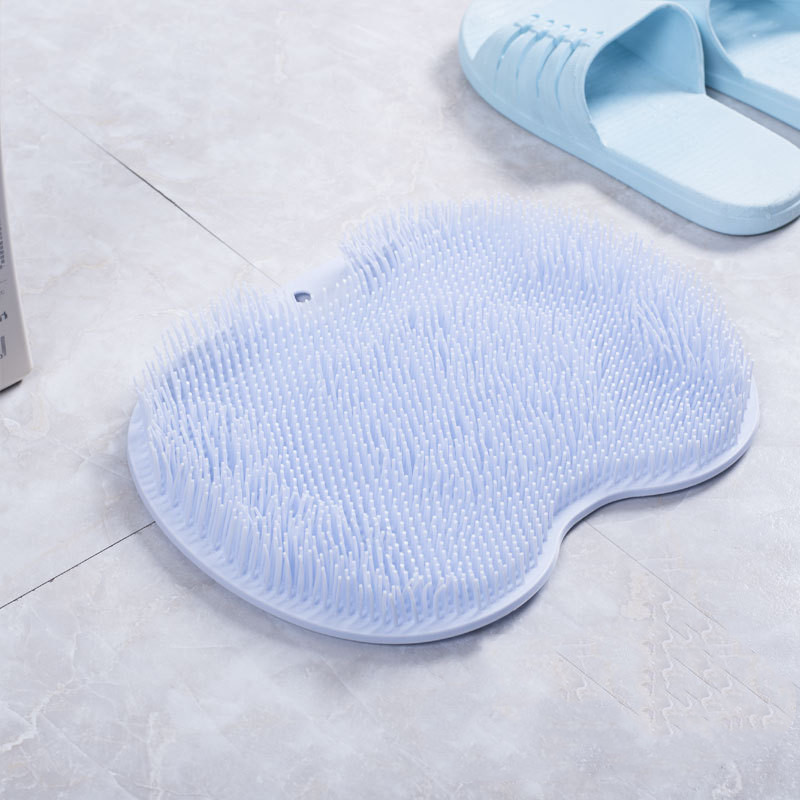 GlideScrub Massagemåtte – Skridsikker Badeskrubber med Sugekopper Blå
