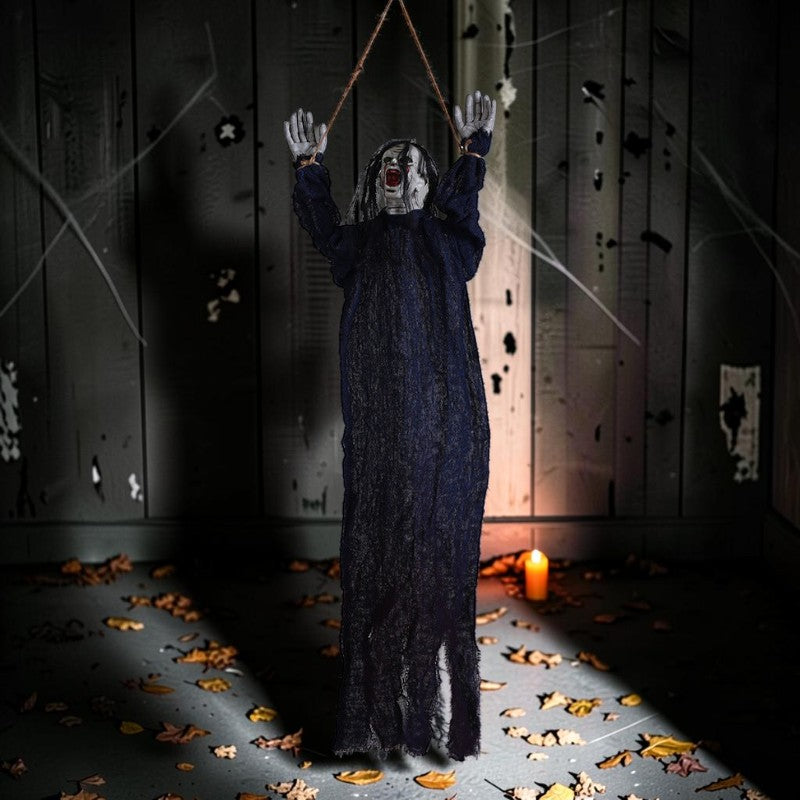 Noctira – Hængende Halloween Spøgelse med Langt Hår