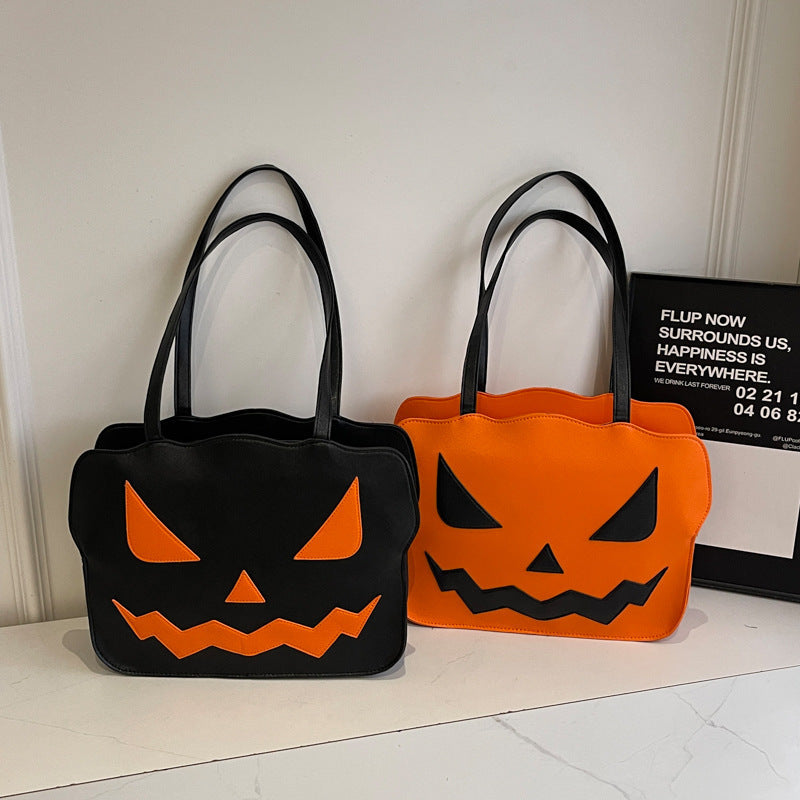 PumpkinCarry – Halloween Skuldertaske med Græskardesign