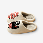 PumpkinStep – Halloween Hjemmesko med Broderet Design Beige