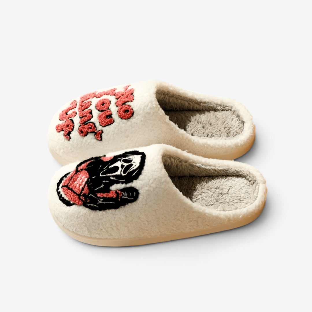 PumpkinStep – Halloween Hjemmesko med Broderet Design Beige