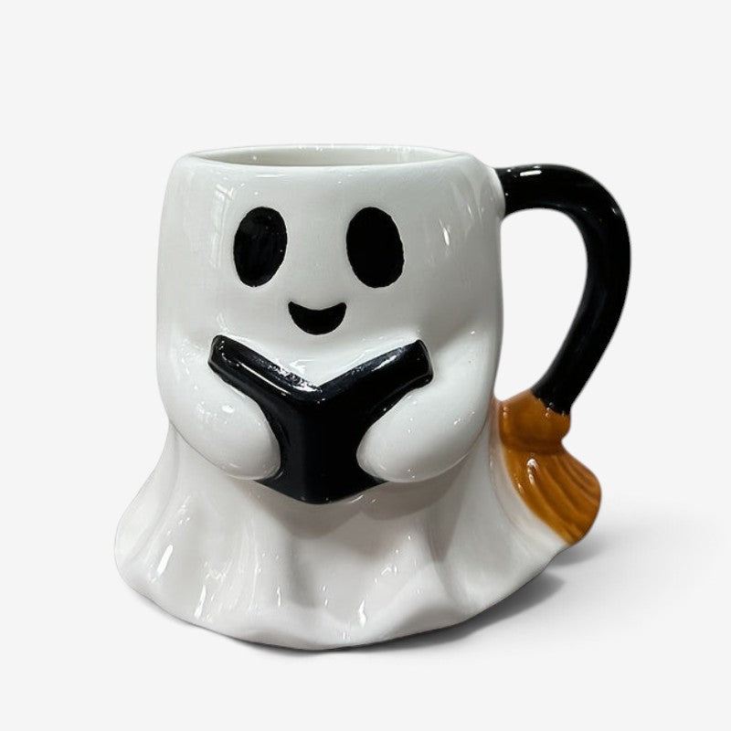 BooReads – Halloween Krus med Spøgelse og Bog Hvid 280 Ml