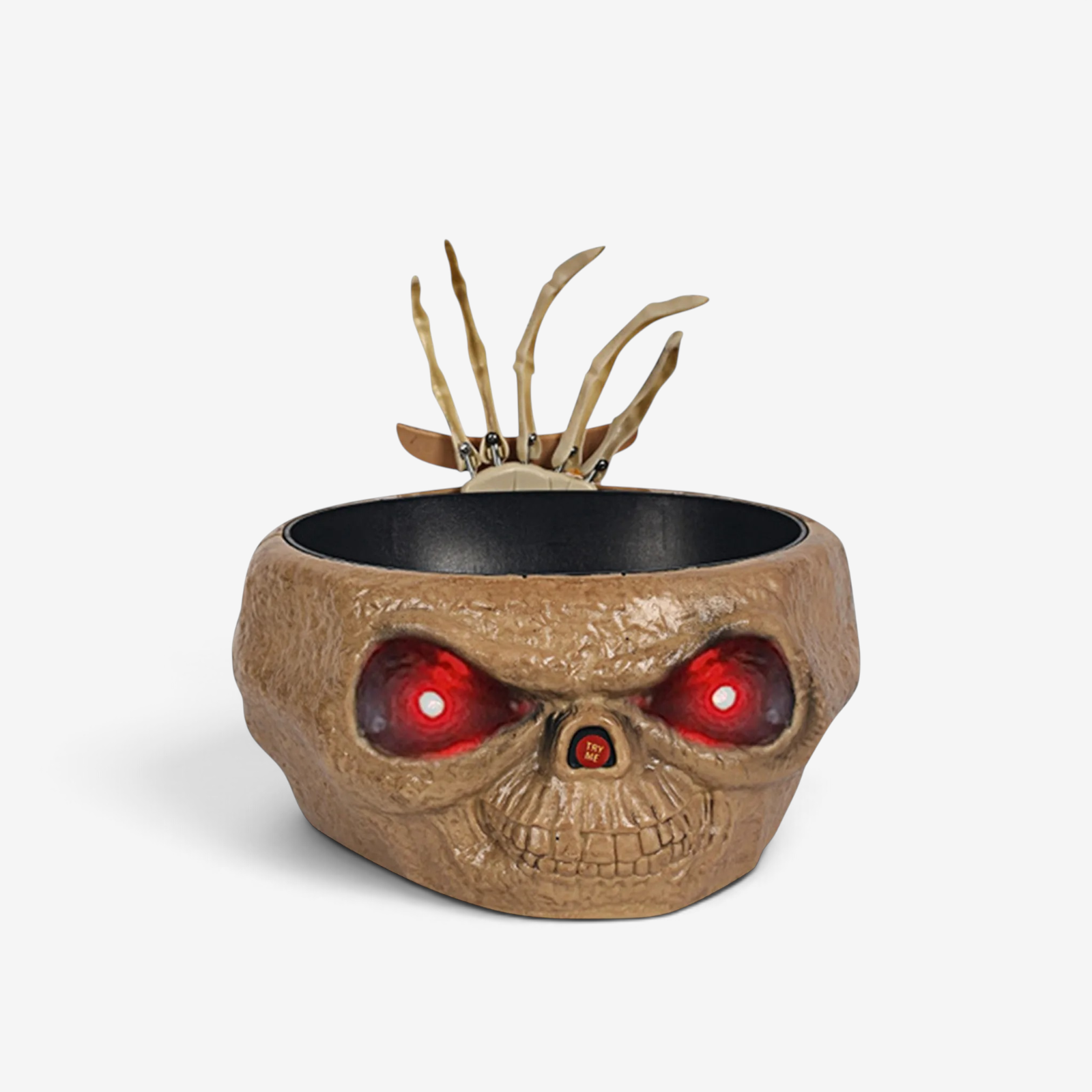 Skelora – Halloween Slikskål med Bevægelig Skelet Hånd Khaki