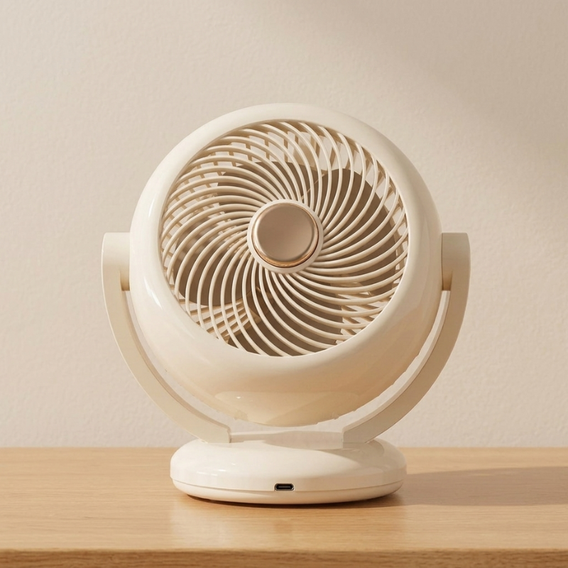 BreezeMini Ventilator – Bærbart Hånd- og Borddesign