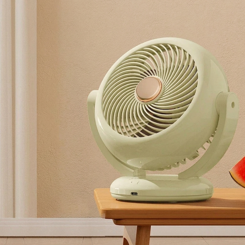 BreezeMini Ventilator – Bærbart Hånd- og Borddesign Grøn