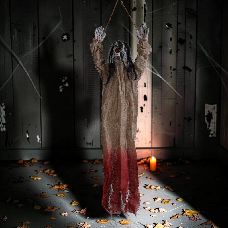 Noctira – Hængende Halloween Spøgelse med Langt Hår