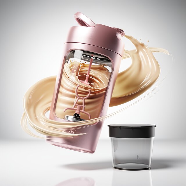 Bærbar Blender med USB-Opladning – Kompakt Smoothieblender til Hjem og Rejser Lyserød