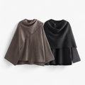 Veloura - Elegant Dame Striktrøje med Høj Krave Beige