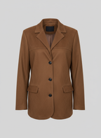 Veloura - Elegant Damejakke i Ruskindslook Brun