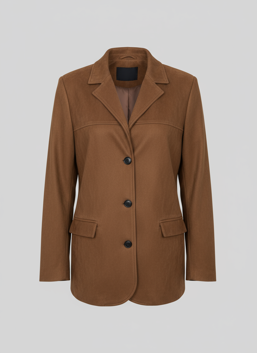 Veloura - Elegant Damejakke i Ruskindslook Brun