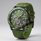 Aureon – Herreur 44 mm med Silikonerem Skovgrøn