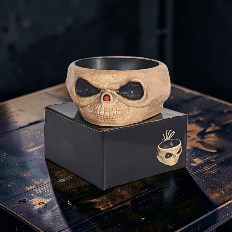 Skelora – Halloween Slikskål med Bevægelig Skelet Hånd