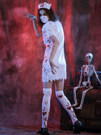 BloodNurse – Halloween Sygeplejerskekostume med Blodigt Design