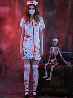 BloodNurse – Halloween Sygeplejerskekostume med Blodigt Design