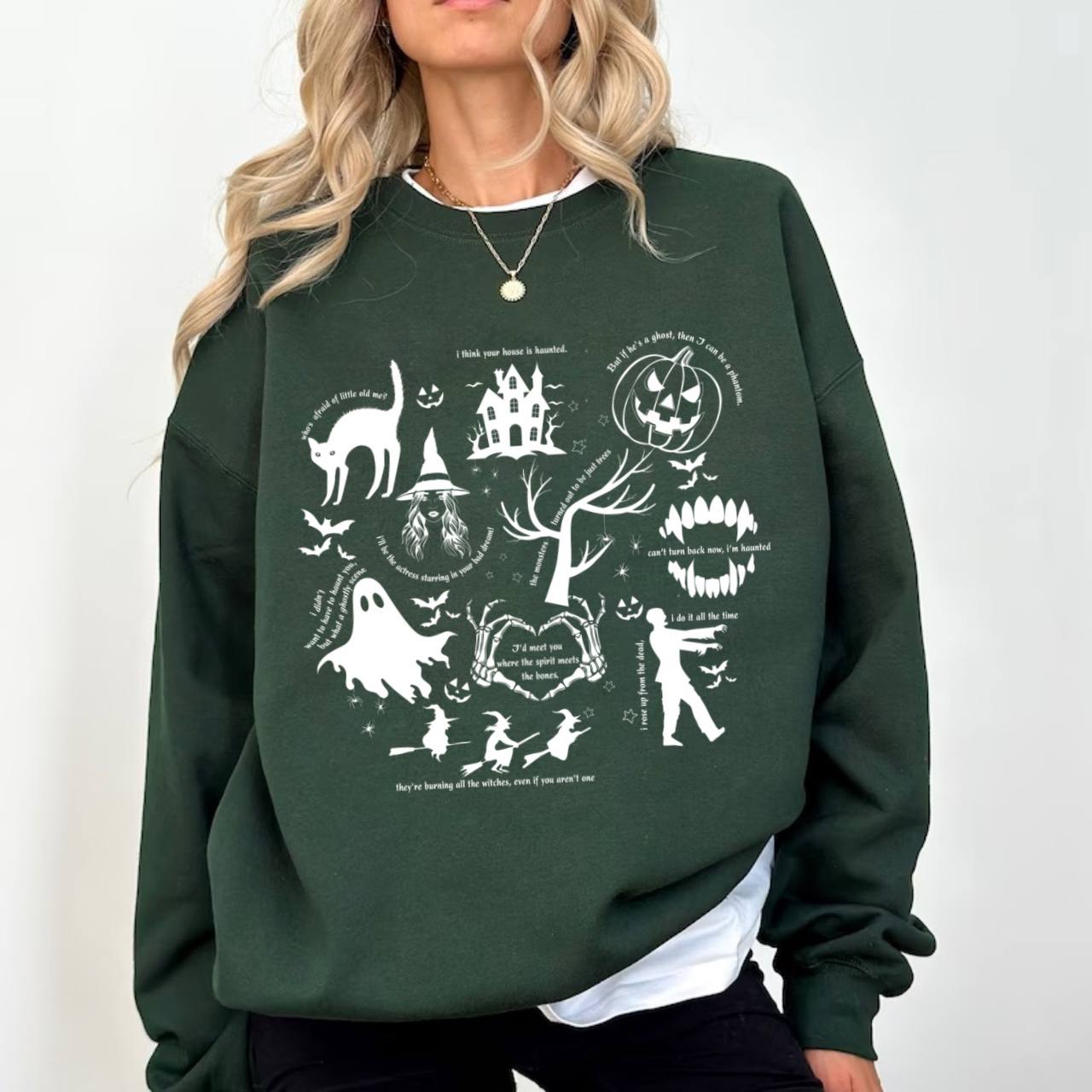 SpookyMuse – Halloween T-shirt til Dame med Grafisk Print
