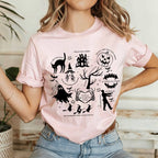 SpookyMuse – Halloween T-shirt til Dame med Grafisk Print