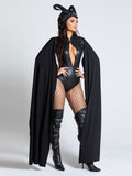 Noctavia – Halloween Heksekostume med Kappe Sort