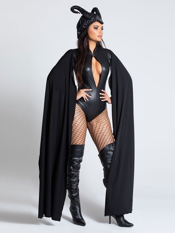 Noctavia – Halloween Heksekostume med Kappe Sort
