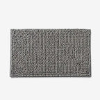 Chenille Bademåtte - Blød Mikrofiber med Skridsikker Bagside Grå