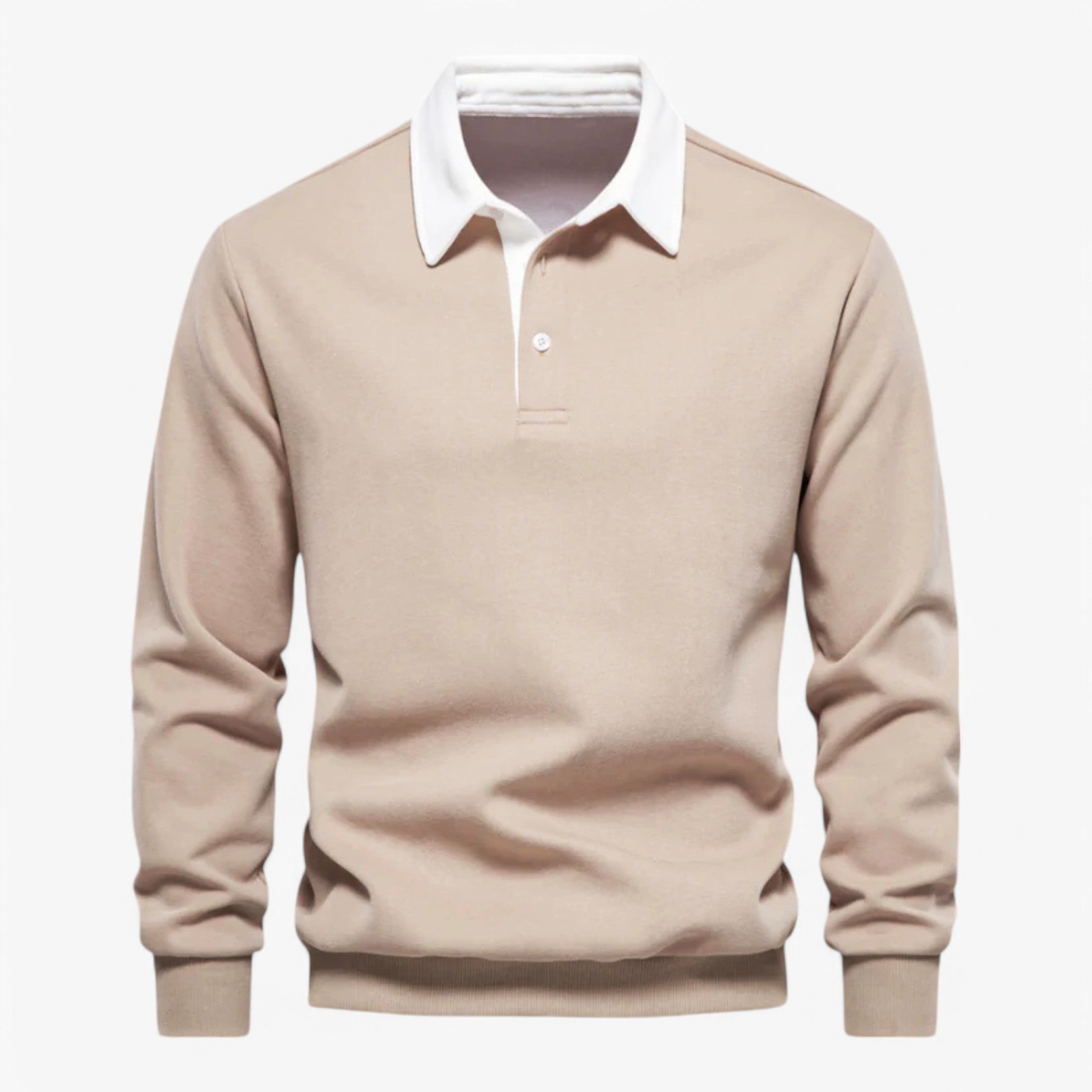Rovenza - Strikket Herre Polo Sweater Khaki
