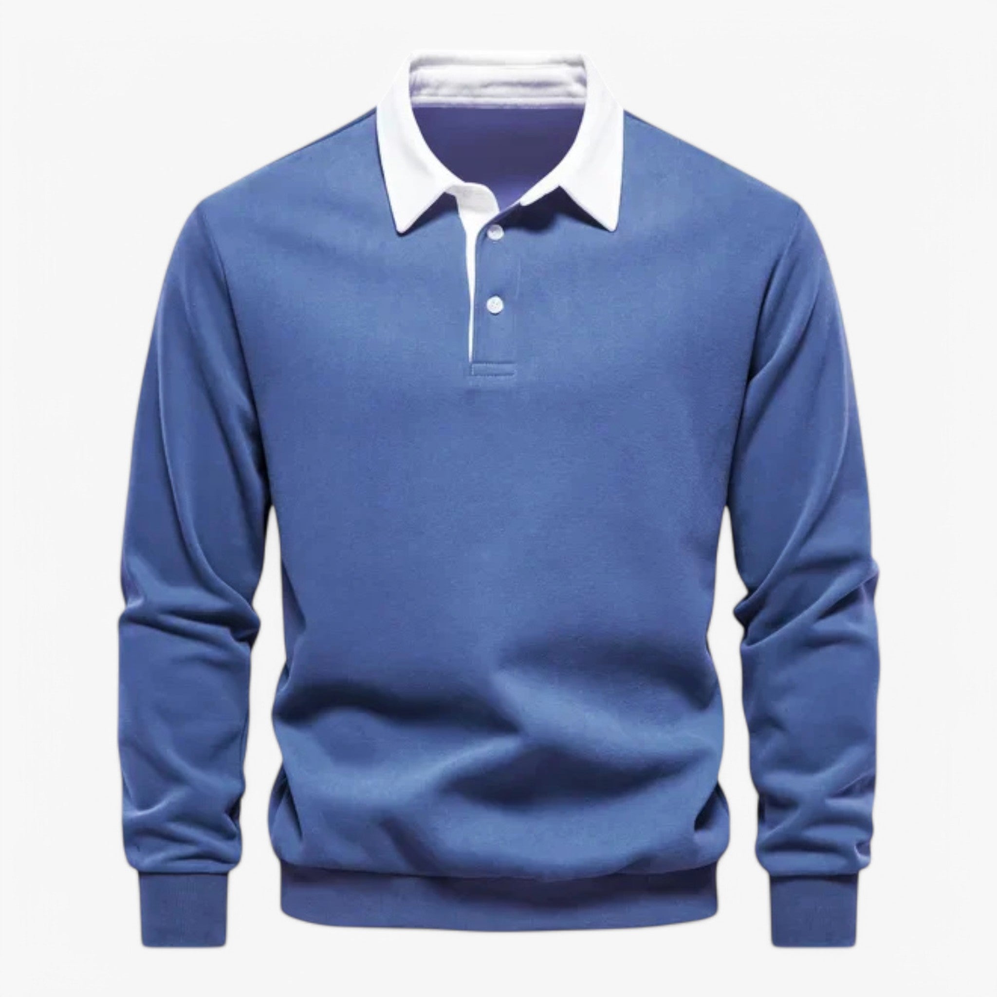 Rovenza - Strikket Herre Polo Sweater Blå