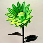 SkullBloom – Solsikkeskulptur med Kraniedesign