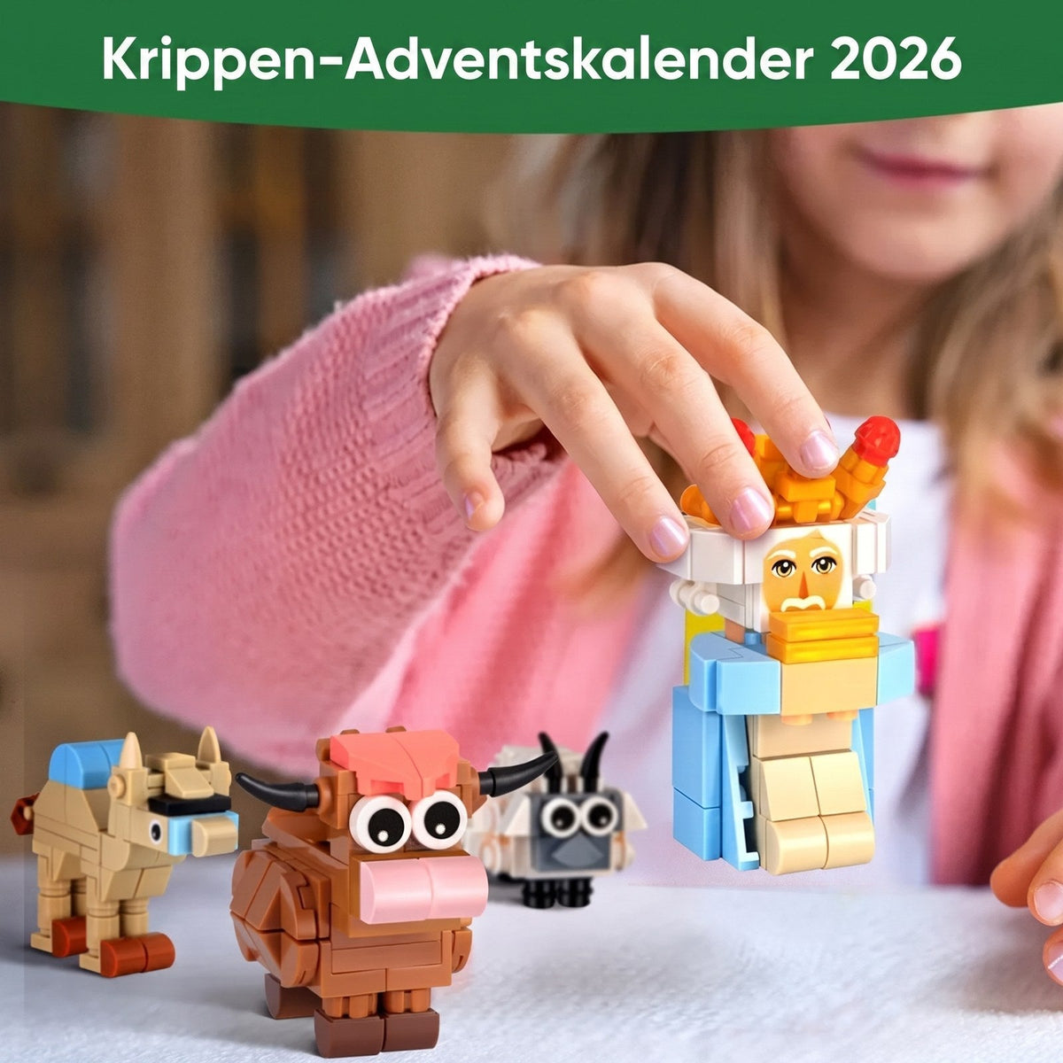 Byggejulekalender til Børn - 24 Sæt til Julekrybbe