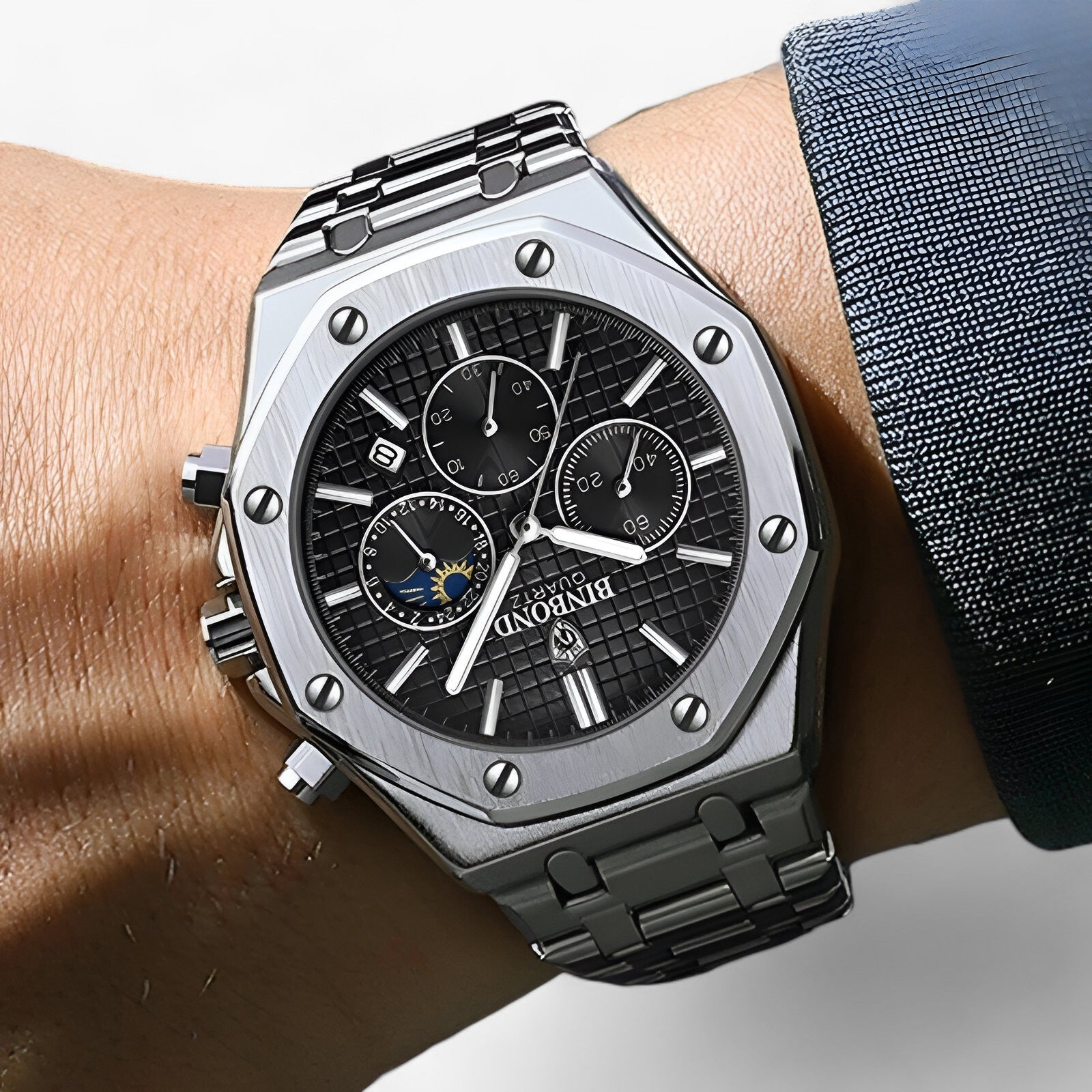 Nordvik - Minimalistisk Herreur med Analog Quartz Urværk Sort Blå