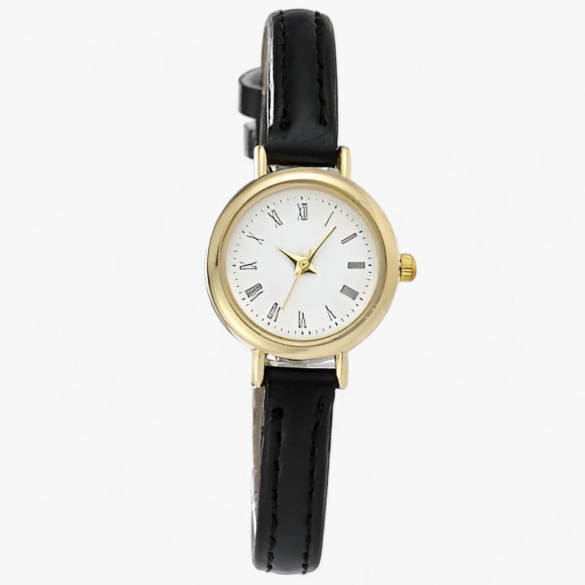 Celestia - Minimalistisk Dameur med Rund Analog Urskive Sort