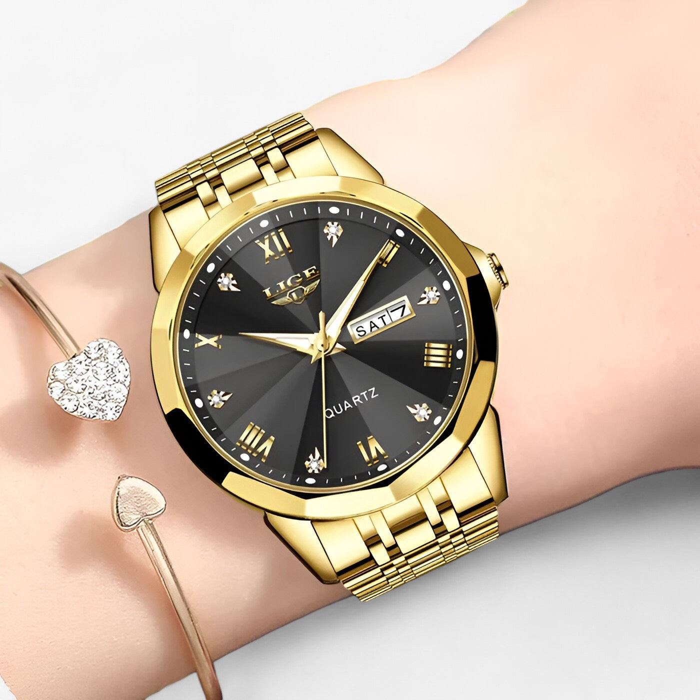 Aurelia - Elegant Dameur med Analog Quartz Urværk Rosaguld blå