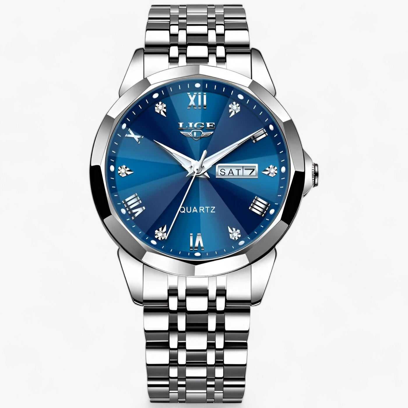 Aurelia - Elegant Dameur med Analog Quartz Urværk Sølv blå