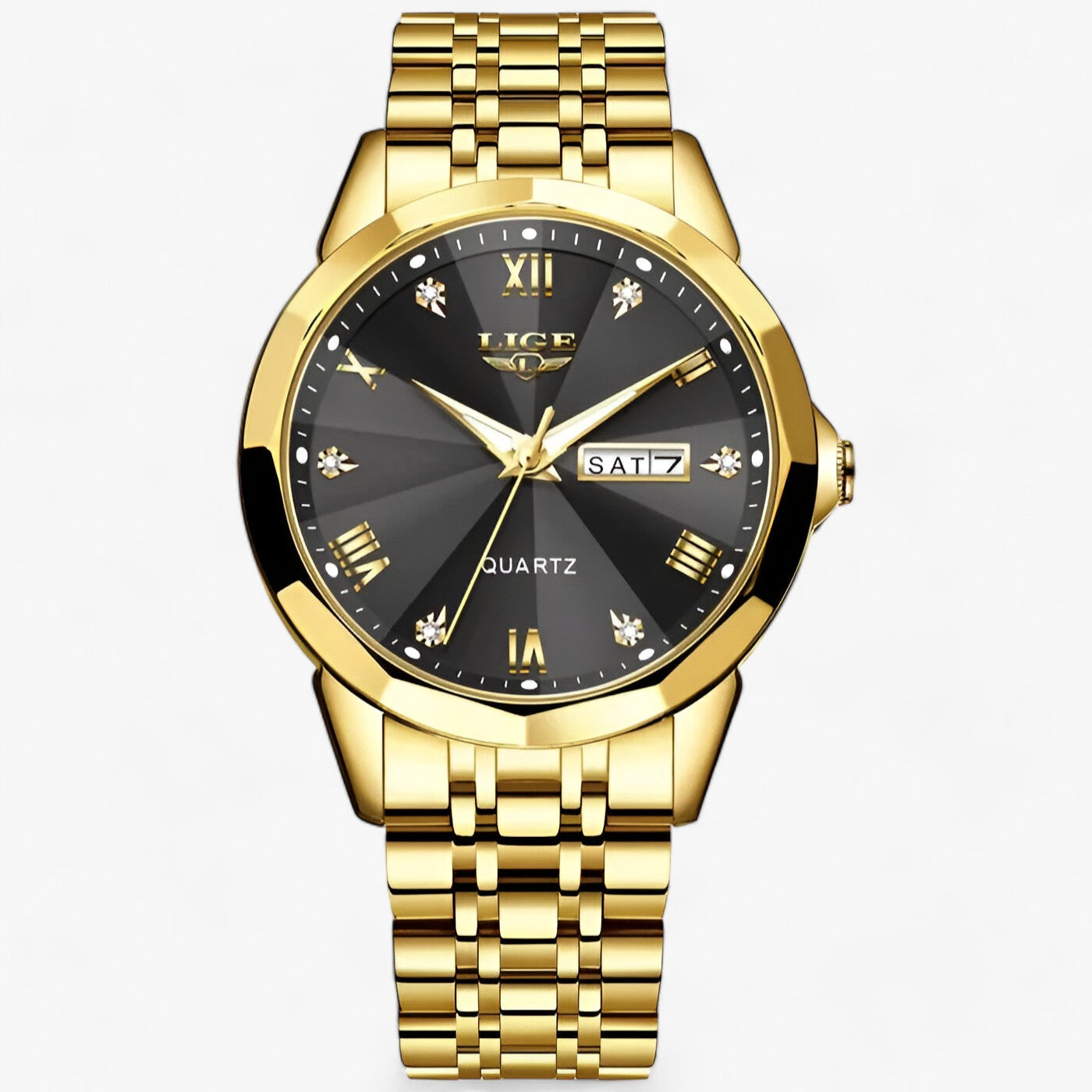 Aurelia - Elegant Dameur med Analog Quartz Urværk Guld sort