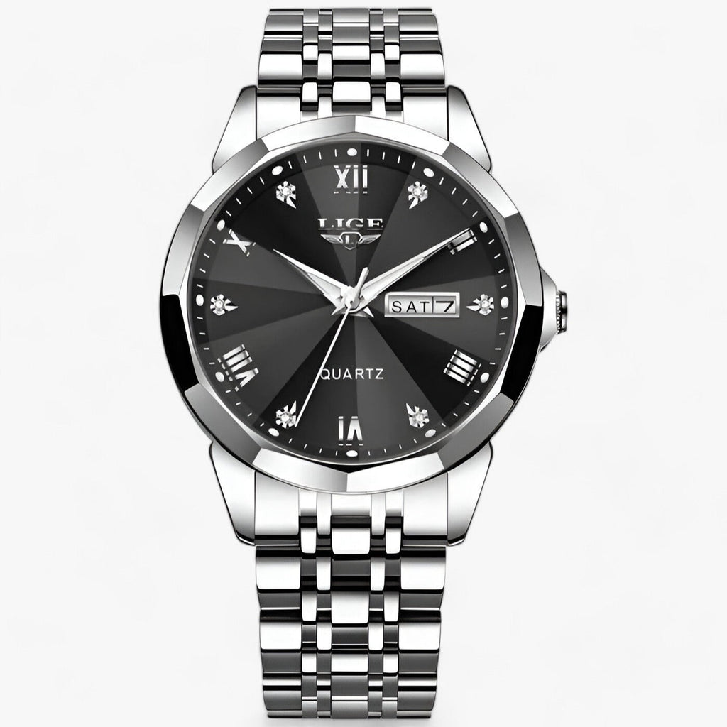 Aurelia - Elegant Dameur med Analog Quartz Urværk Sølv sort