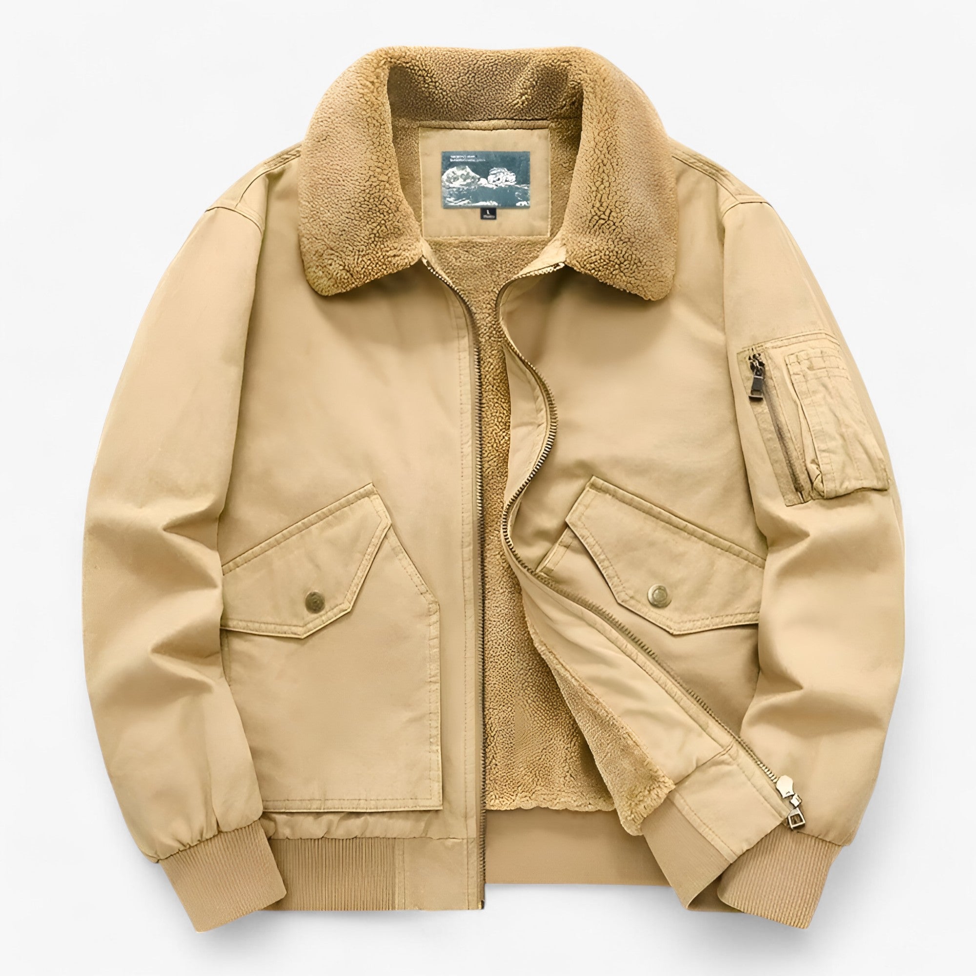 Montvero - Klassisk Herrejakke med Høj Krave Khaki