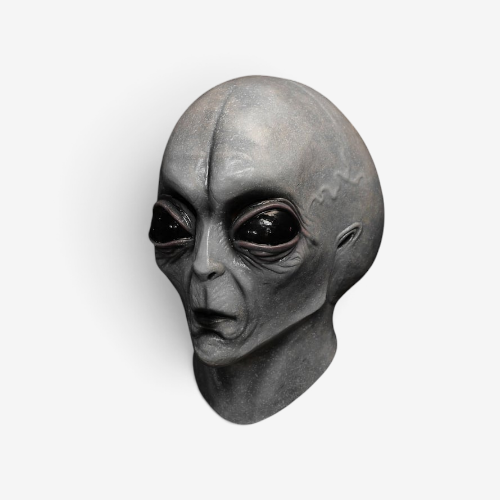 Xenora – Alien Hovedmaske til Halloween Store Grå Øjne