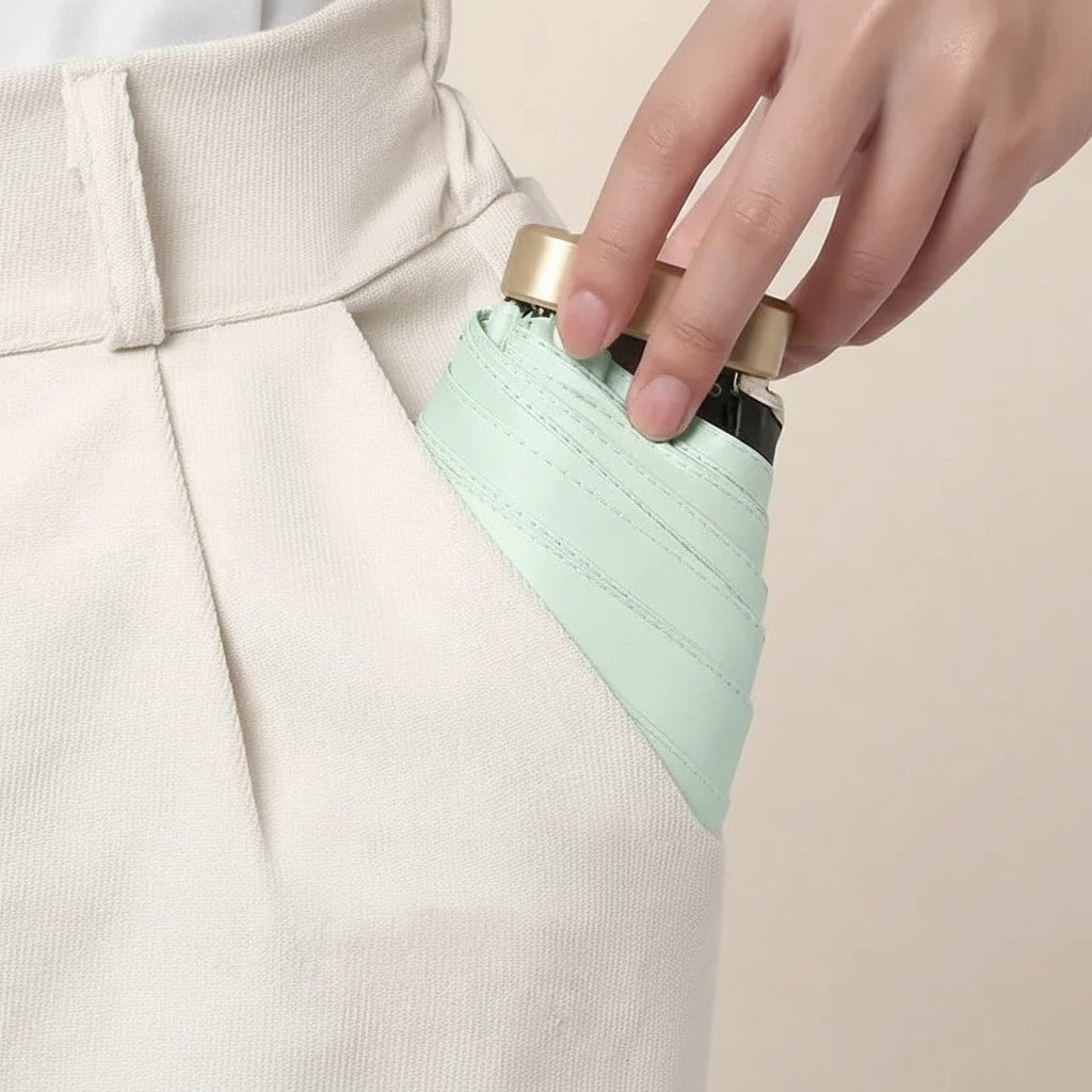 SunnyFold Mini Paraply – Kompakt Rejseledsager