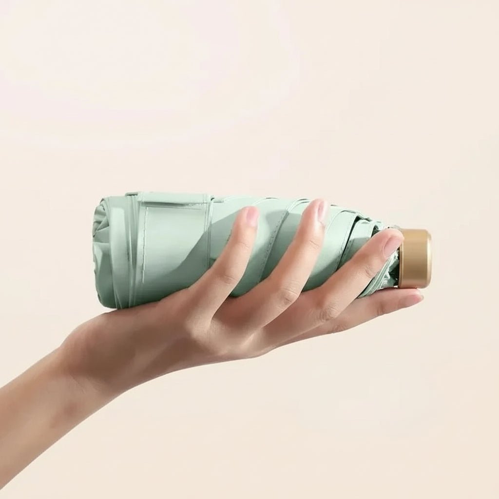 SunnyFold Mini Paraply – Kompakt Rejseledsager