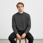Varello - Elegant Herre Striktrøje med Høj Krave