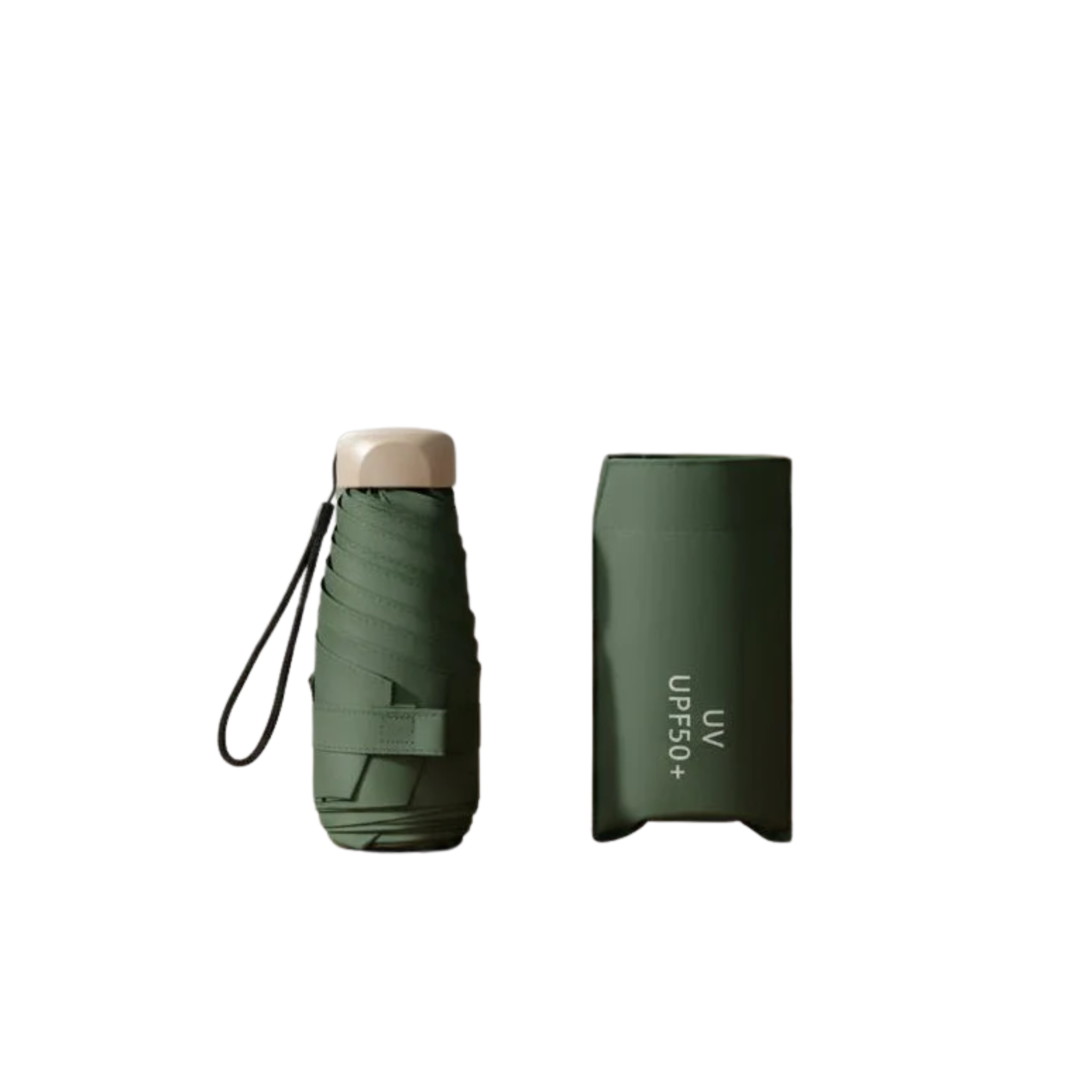SunnyFold Mini Paraply – Kompakt Rejseledsager Grøn